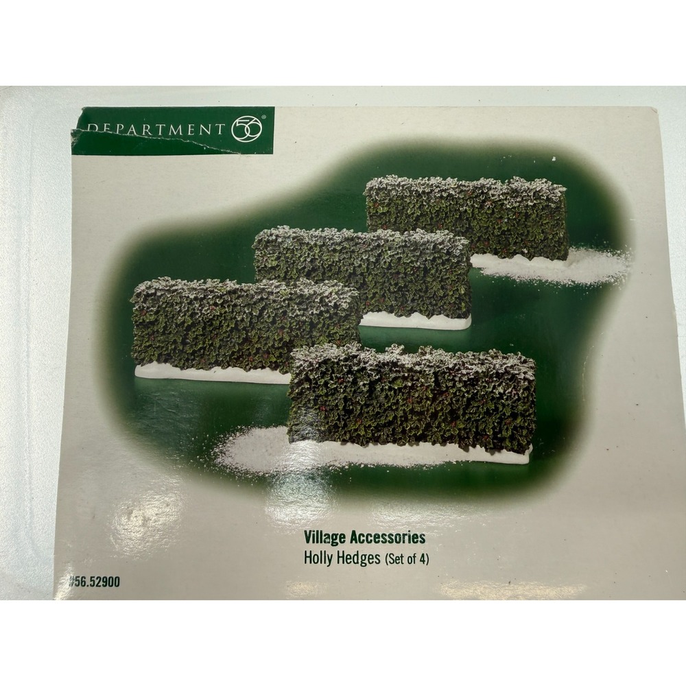 Department 56 Village Accessories Holly Hedges Set of 4 Snow Covered Fence 52900
